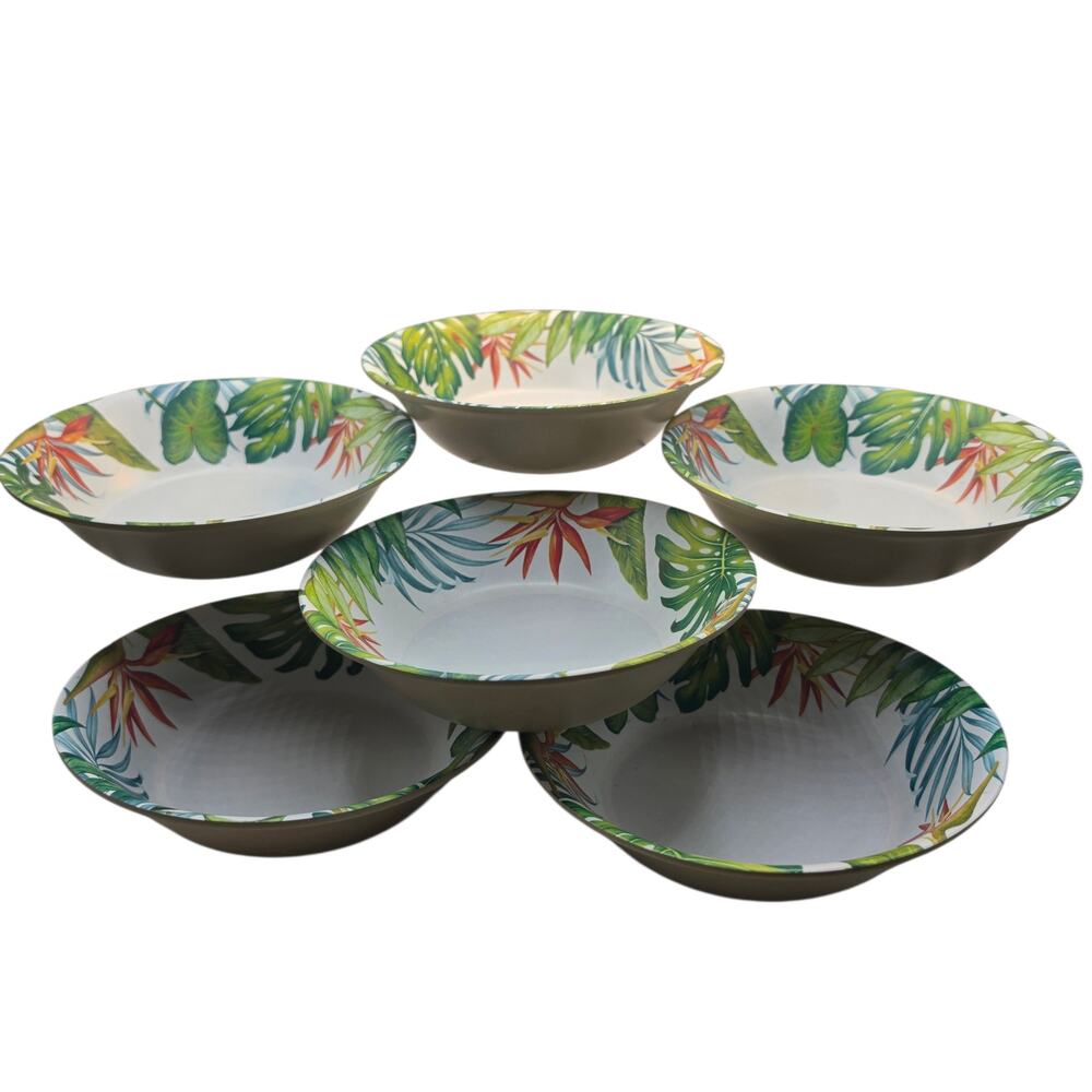 Member's Mark Palm Island Bamboo Melamine Soup Cereal Bowls Tropical Set of 6